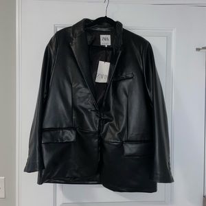 Zara leather blazer